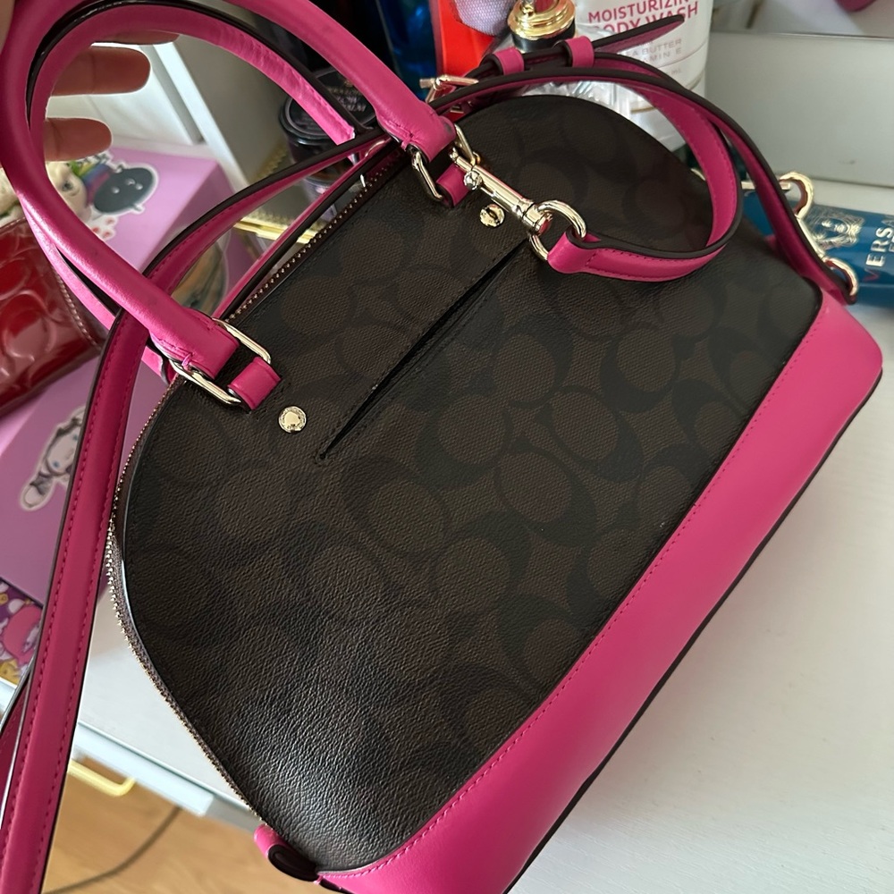 Coach Signature Brown and Pink Satchel - Picture 7 of 11
